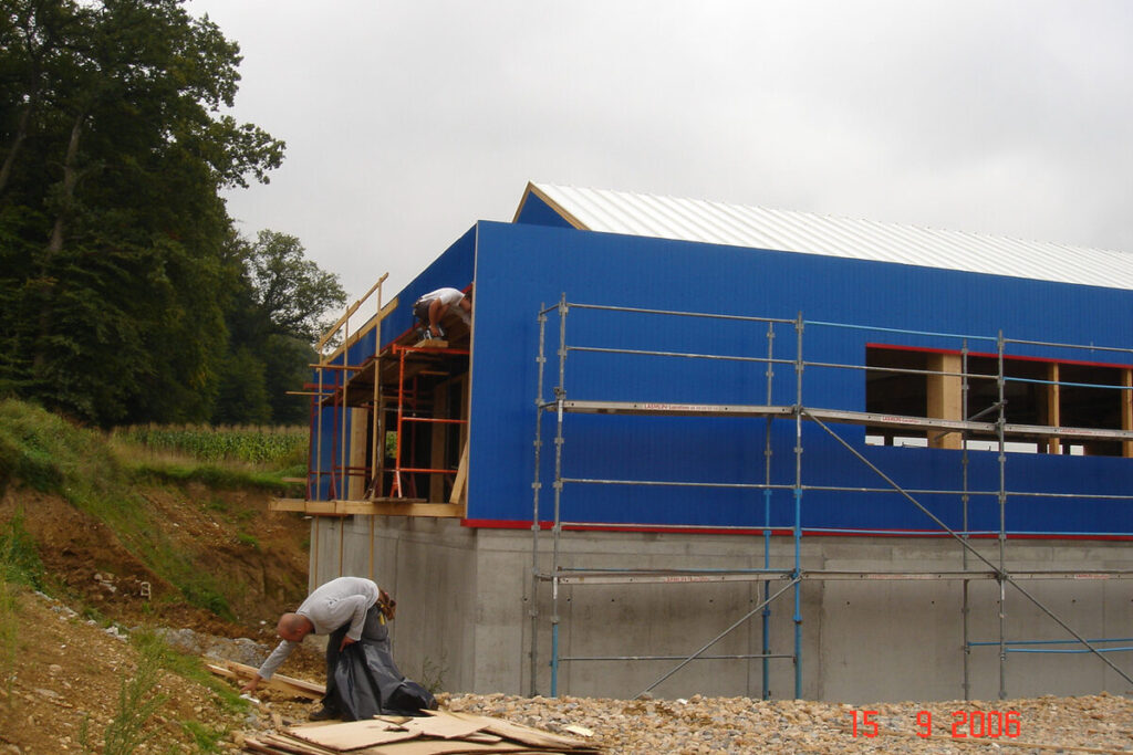 Construction des nouveaux locaux de Bilger et Fils dans la zone artisanale de Riespach