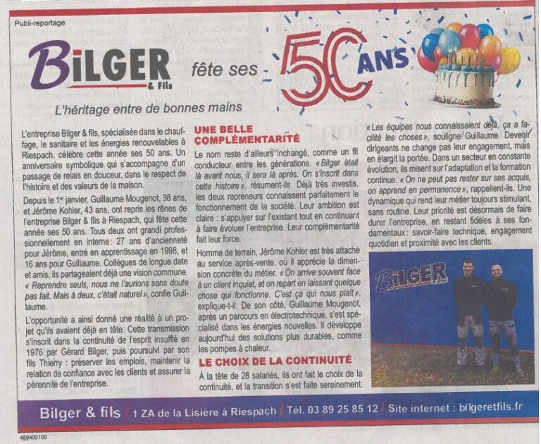 On parle de nous : publi-reportage d’avril 2026