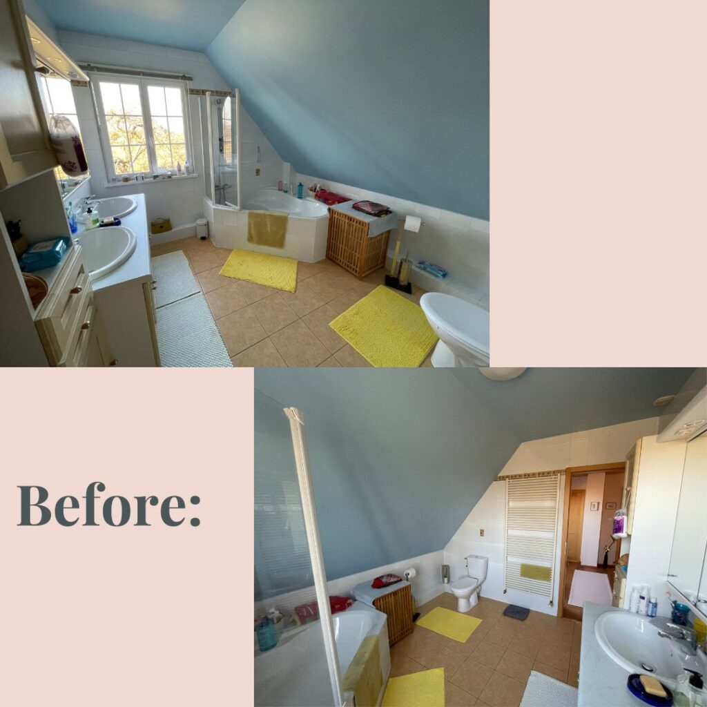Salle de bains sous rampant avant rénovation